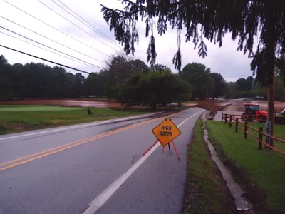 Heavy rains lead to high water in area